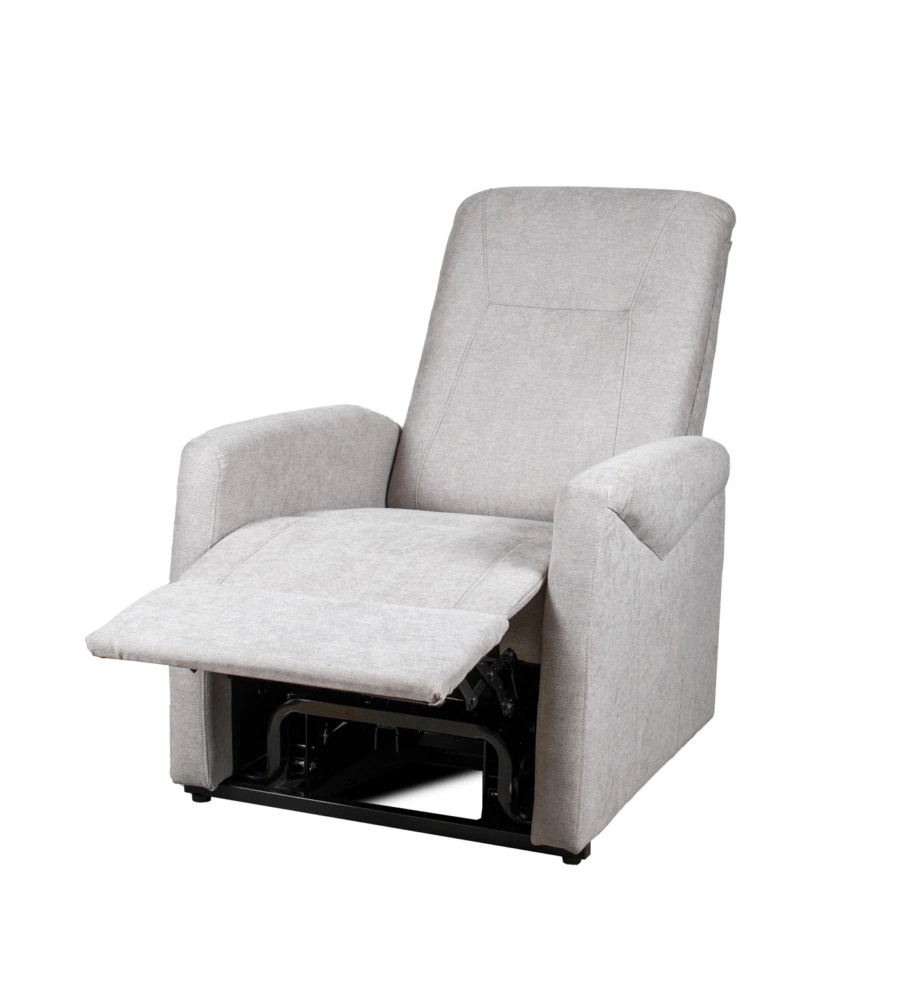 Poltrona massaggiante "siena" tessuto grigio con recliner elettrico, 75x93x105 cm